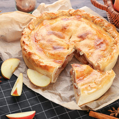Apple pie is a dessert made of an apple filling and a pastry base.