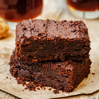 Brownie is a type of chocolate cake or fudge that is moist and made with baking powder.