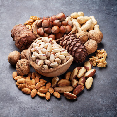 Nuts are fruits with an inedible hard shell and an edible inner seed.