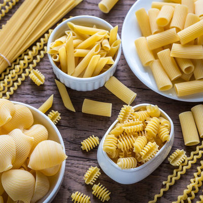 Pasta is a type of food made from milled durum wheat that can come in many shapes and sizes.