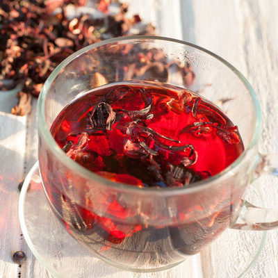 Hibiscus tea is a warm infusion made from brewing dried hibiscus, or roselle flowers, together with water.