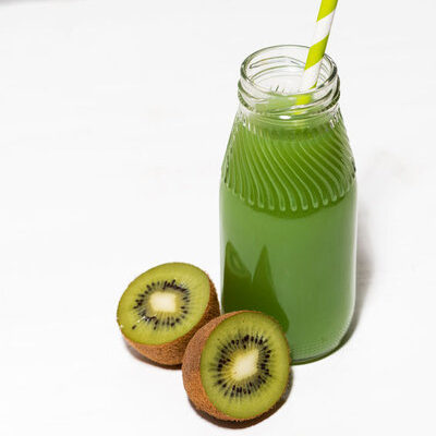 Kiwi juice is the liquid extract from the kiwi fruit of the Actinidia genus, which is native to China.