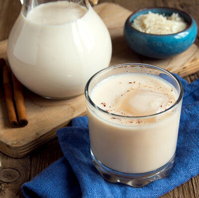 Horchata is a sweet beverage made from grains or nuts and seasoned with spices.
