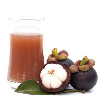 Mangosteen juice is made from the mangosteen fruit (Garcinia mangostana).