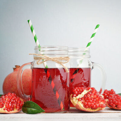 Pomegranate juice is made from the seeds of the pomegranate fruit (Punica granatum).