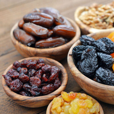 Dried fruits are the desiccated versions of every fresh fruit.