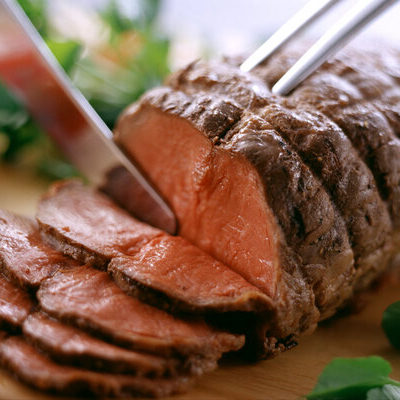 Roast beef is a meat dish consisting of cuts of beef that are roasted.