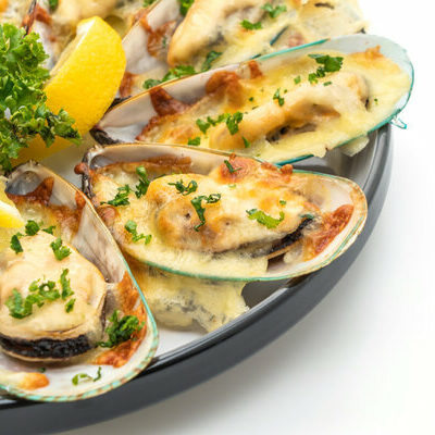 Mussels are a type of seafood.