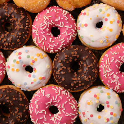 A donut or doughnut is a sweet confection made of fried dough commonly eaten for breakfast or dessert.