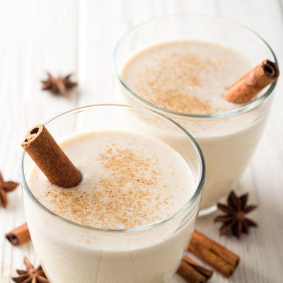 Eggnog otherwise known as milk punch is a sweet drink made from a dairy base and mixed with eggs.