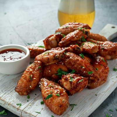 Hot wings, also known as chicken wings, are an American delicacy.