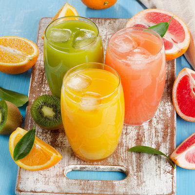 Fruit juice is a drink made by extracting liquid from fruits.