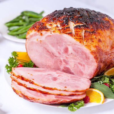 Ham is the meat from the hind leg of a hog.