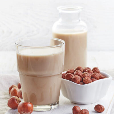 Hazelnut milk is a milk alternative produced by roasting, soaking, blending, straining and mixing hazelnuts with water.