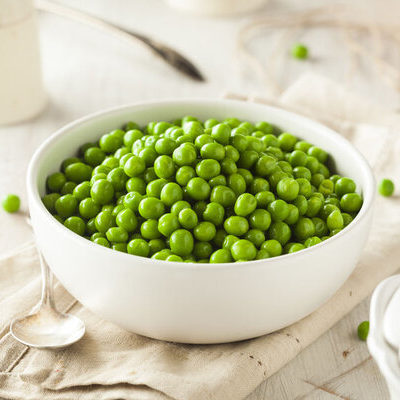 Peas are the small, round, and green seed-pod of the Pisum sativum plant of the Fabaceae legume family.