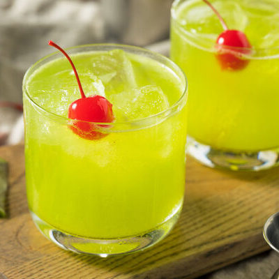 Melon liqueur is a muskmelon flavored liqueur that originated in Japan. It is also known as ‘Midori’, which is Japanese for ‘green’, since the liqueur has a vibrant bright green color.