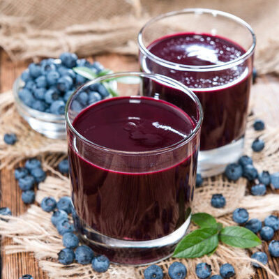 Blueberry juice is a drink made from blueberries (Vaccinium corymbosum) or blueberry concentrate.
