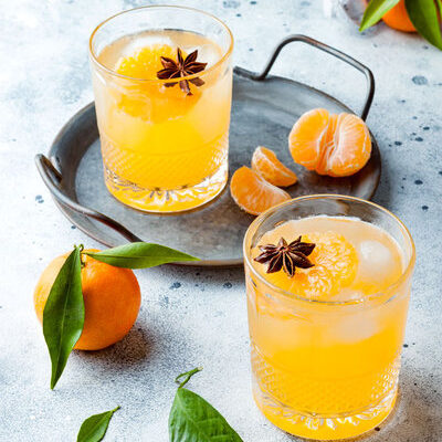 Mandarin vodka is a clear distilled alcoholic spirit made from grains or potatoes and flavored with mandarin oranges.