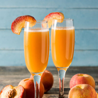 Bellini is a cocktail of Italian origin made with Prosecco and white peach puree.