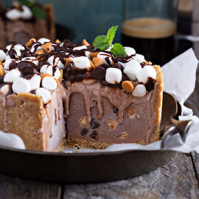 Ice cream cake is a dessert made by adding layers of ice cream into a cake.