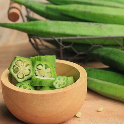 Okra is the green vegetable pod that grows from the flowering plant Abelmoschus esculentus.