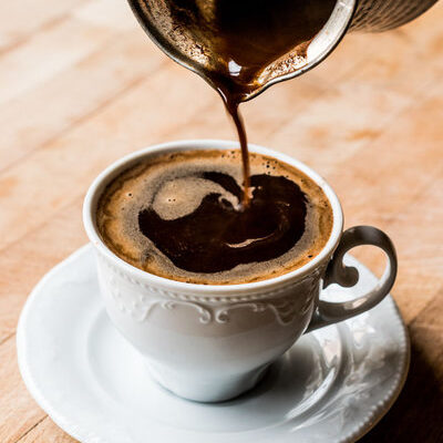 Turkish Coffee is coffee brewed using finely ground coffee beans without filtration.