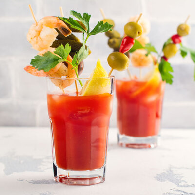 The Bloody Mary is a cocktail made with a base of vodka accompanied by tomato juice and Worcestershire sauce.