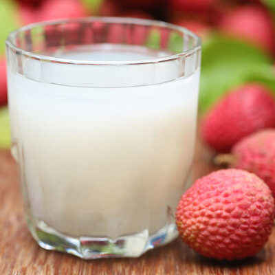 Lychee juice is the liquid extraction of the tropical lychee fruit.