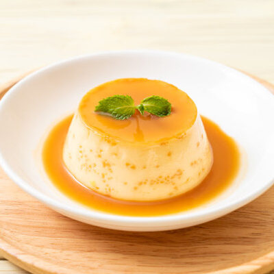 Flan may refer to a dish of French origin or a stuffed pie dish of British origin.