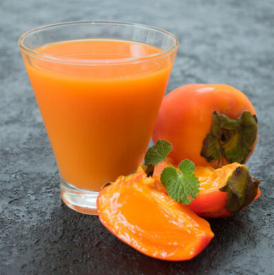 Persimmon juice is a type of fruit juice made by pressing or extracting juice from the pulp of the persimmon fruit.