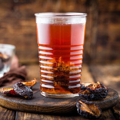 Prune juice is a beverage made from prunes (dried plums) that have been rehydrated, although it is different from plum juice.