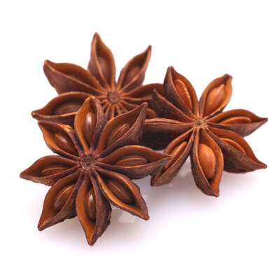 Star anise is a spice obtained from the fruit of the Illicium verum evergreen tree.