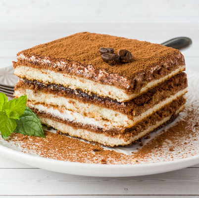 Tiramisù is a dessert of Italian origin and its name translates to “lift me up”.