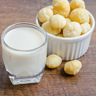 Macadamia nut milk is a popular non-dairy alternative to cow’s milk.