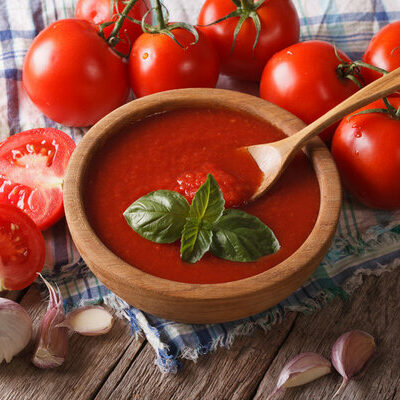 Tomato sauce is a sauce made from a base of tomatoes. Tomatoes are ideal for making sauces due to their rich flavor, water content, and ability to thicken when cooked.