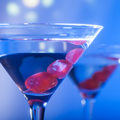 A Daphne martini is a type of martini that is blue in color. While the original cocktail is made with only gin and dry vermouth, this version also includes pear vodka and blue curaçao liqueur. T